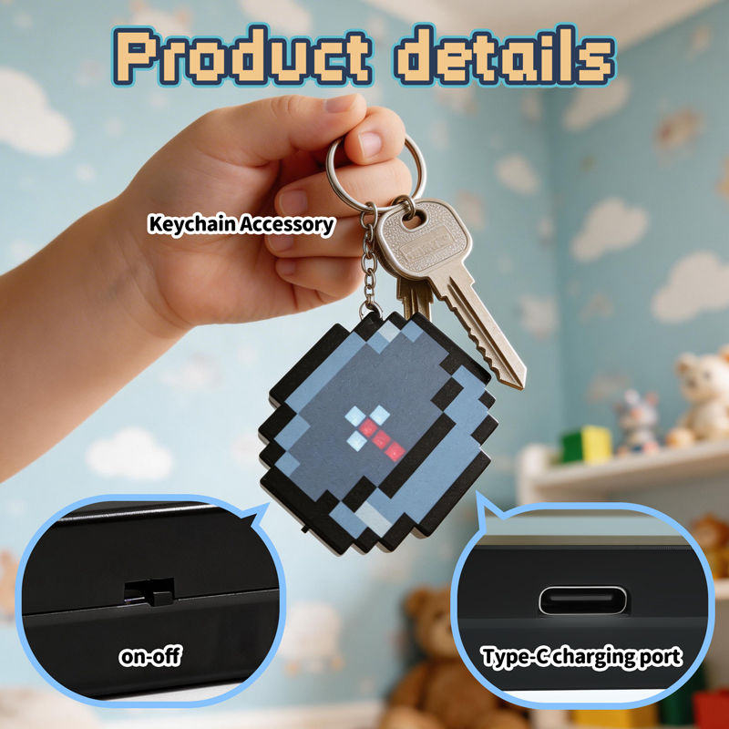 Gaming Accessories For 7 Year Old.Boy - Nuovo 2026 Bussola Pixel Ricaricabile Portachiavi,